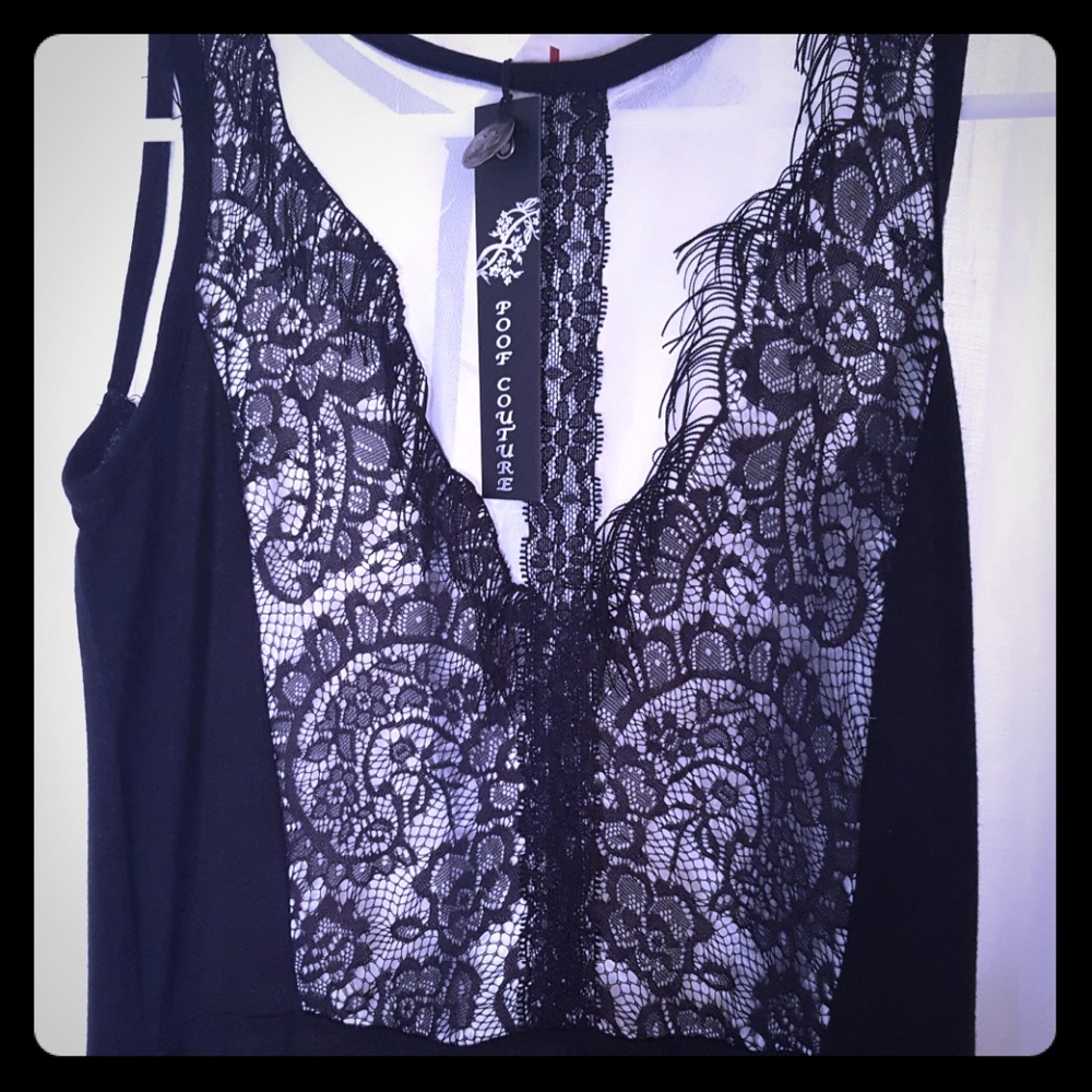 Long black & white dress